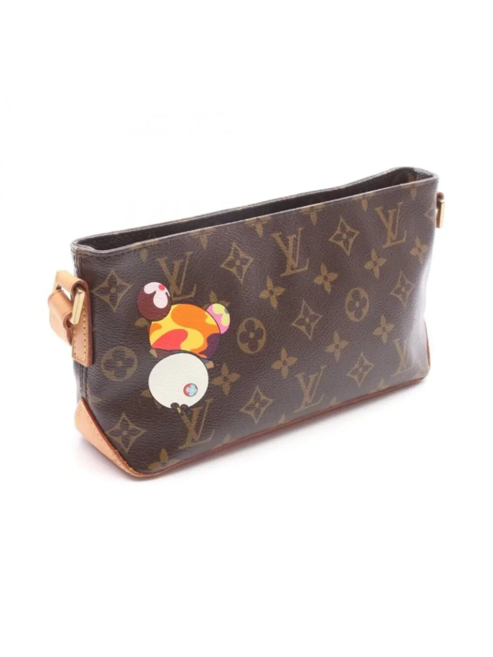 Louis Vuitton Shoulder Bag Trotor Canvas Leather LV Takashi Murakami